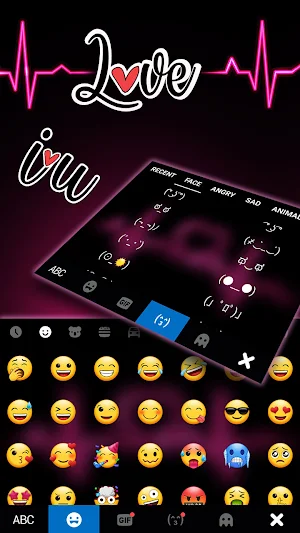 Pink Heartbeat Keyboard Background Screenshot 2