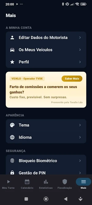 CHRONEX — Registo Ponto TVDE Screenshot 1