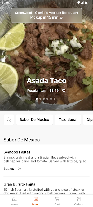 Camilas Mexican Restaurant Screenshot 1