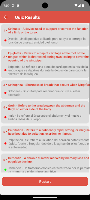 Medical Terms in Spanish Screenshot 3