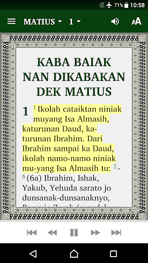 Alkitab Bahasa Minangkabau (Minangkabau Bible) Screenshot 1