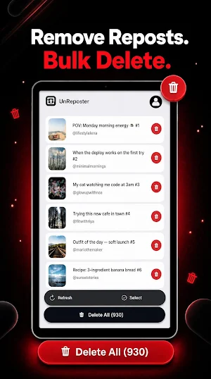 UnReposter: Remove Reposts All Screenshot 3