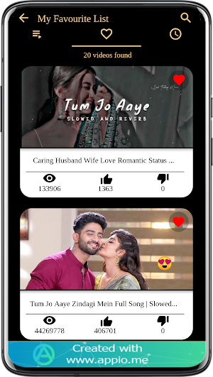 Romantic Video Status App Screenshot 3
