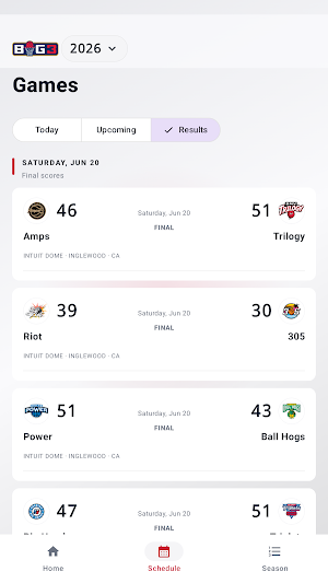 Big3: Stats & Scores Screenshot 1