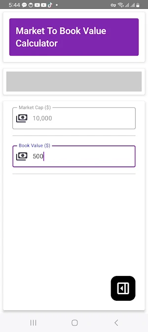 MTBV Calculator Screenshot 2
