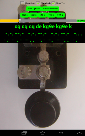 CW Morse code practice oscillator horizontal lever Screenshot 2