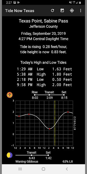 Tide Now Texas - Tides, Sun and Moon Times Screenshot 1