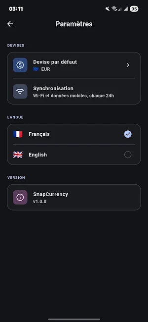 SnapCurrency: Devises & Taux Screenshot 3