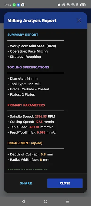 SmartMill : CNC Milling Calc Screenshot 1