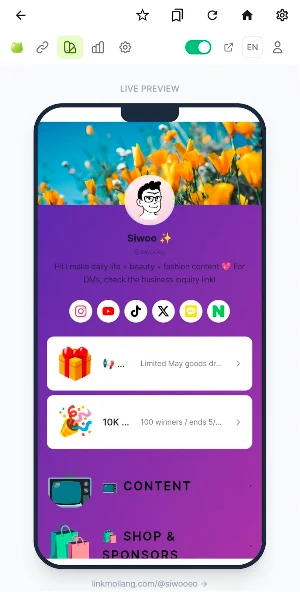 LinkMollang - All Your Links Screenshot 1