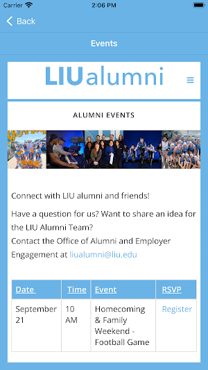 LIU Alumni Screenshot 2