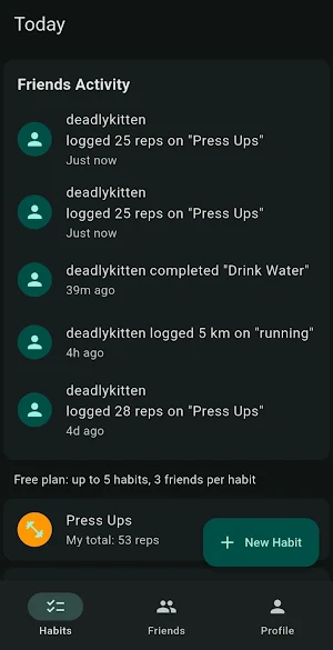 Social Habit Tracker Screenshot 0