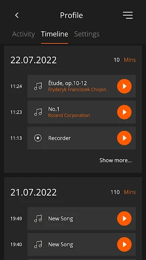Roland Piano App Screenshot 1