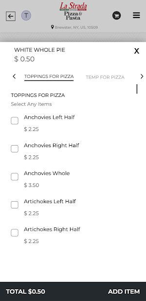 La Strada Pizza & Pasta Screenshot 2