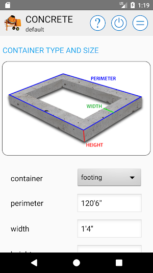 Concrete Calculator Screenshot 0