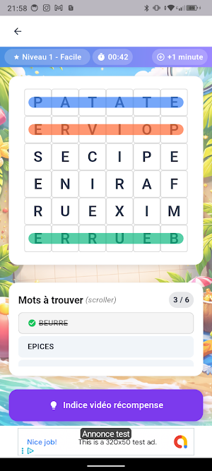 Mots mêlés  Français Screenshot 2