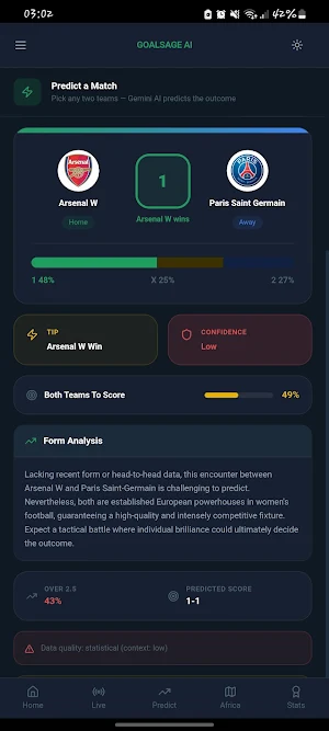 GoalSage AI: Football Analysis Screenshot 3