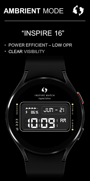 Inspire 16 Digital Watch Face Screenshot 1