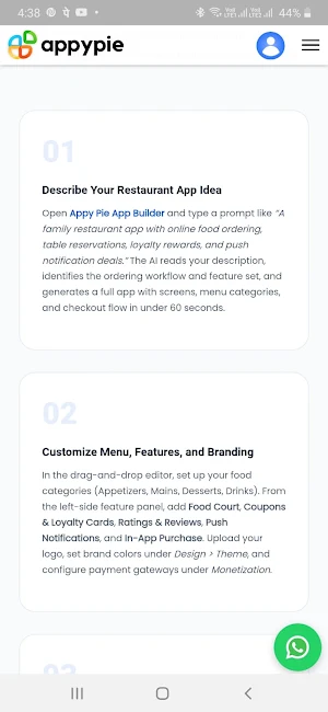 Restaurant App Maker Screenshot 1