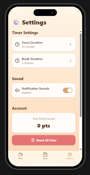 Kawaii Coffee Timer Screenshot 1