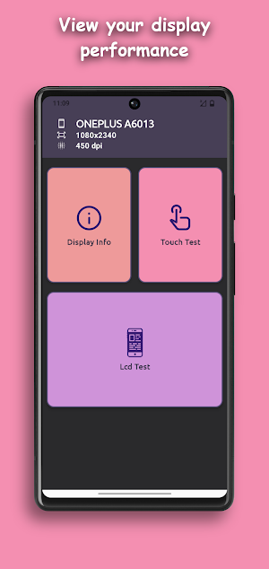 Screen test and info Screenshot 1