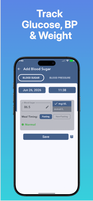 Blood Pressure & Sugar Tracker Screenshot 1