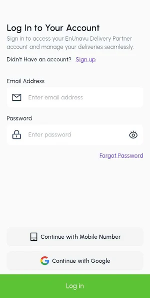 EnUnavu Delivery Partner Screenshot 1