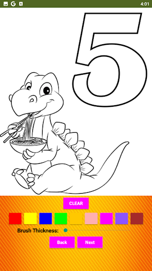Dino & Dragon Numbers Coloring Screenshot 2