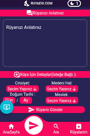 Rüya Yorumucusu Ruyaevi.com Screenshot 1