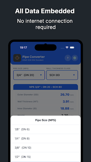 Pipe Converter - ASME B36.10M Screenshot 1