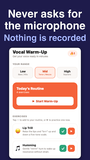 Vocal Warm Up - Sing Trainer Screenshot 1