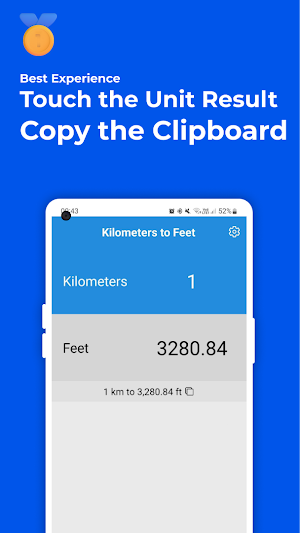 Kilometers to Feet Converter Screenshot 2