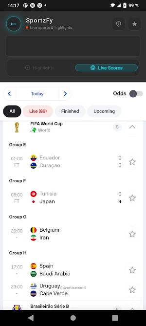 SportzFy: Live Scores & Stats Screenshot 1