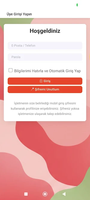 SELiNCE Üye Uygulaması Screenshot 1