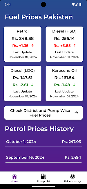 Petrol Prices Pakistan Screenshot 0