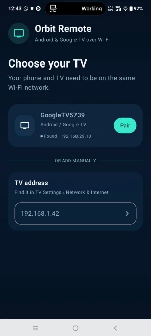 Orbit: Android TV Remote Screenshot 0