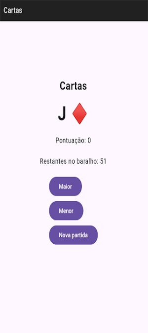 Maior ou Menor: Cartas Screenshot 0