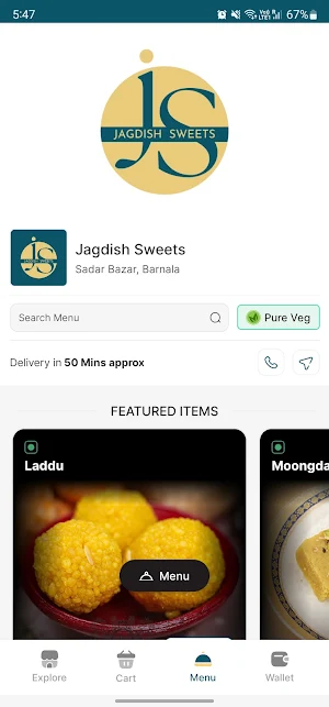 Jagdish Sweets Screenshot 0