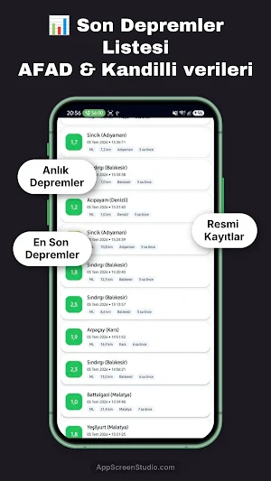 Deprem Uyarı & Son Depremler Screenshot 1