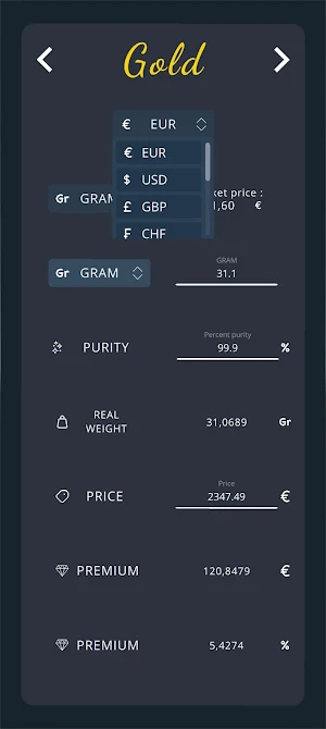 Gold Silver Premium Calculator Screenshot 3