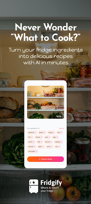 Fridgify: Fridge Recipes AI Screenshot 0