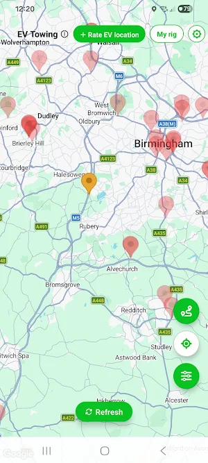 EV Towing Charging Map Screenshot 1