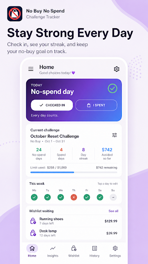 No Spend Challenge Tracker Screenshot 0