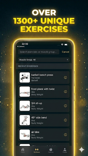RYDGE: Workouts & Calories Screenshot 2