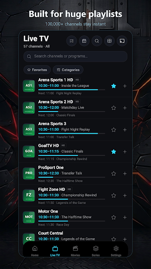 IPTV Deck: Player & TV Guide Screenshot 1