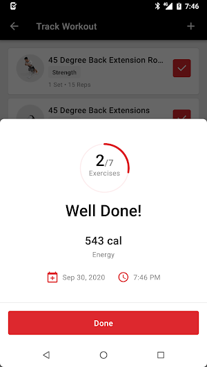 Matrix Workout Tracking Screenshot 2