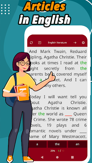 Articles in English:Learn & read language FREE Screenshot 0