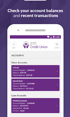RTE Credit Union Screenshot 1