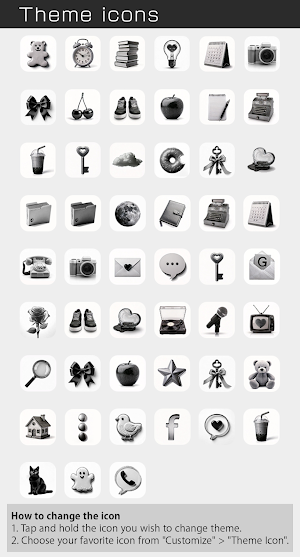 Monochrome Icons Theme +HOME Screenshot 3