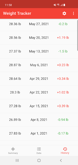 Weight Tracker Screenshot 3